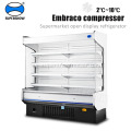 Refrigerador de enfriadores de pantalla abierta de múltiples tallas de supermercado